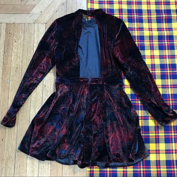 Free People Red Velvet Burnout Onyx Romper - Picture 6 of 6